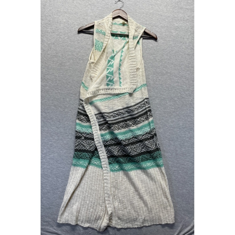 Love on a Hanger Cardigan Sweater Women's S Multi Pattern Sleeveless Open‎ Front